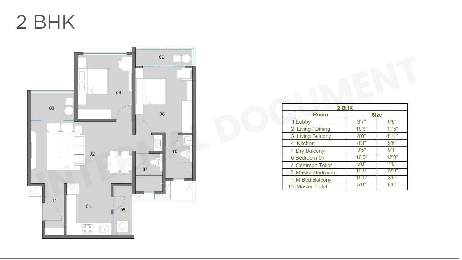 The Reserve Phase 1 Vyana 2 BHK Unit Plan
